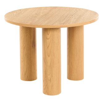Beliani Beliani - Mesa De Centro Redonda Decorativa De Madera Clara Estilo Retro Sala De Estar Senoia