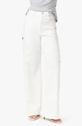 Habitual Gemma Studded Wide Leg Jeans in White at Nordstrom, Size 26