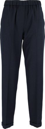 Antonelli Tailored Elastic Waist Cuffed Straight-Leg Pants