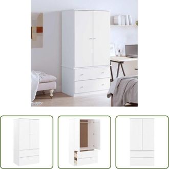 vidaXL vidaXL Armadio in pino - Armadio ALTA Bianco 90x55x170 cm in Legno Massello di Pino