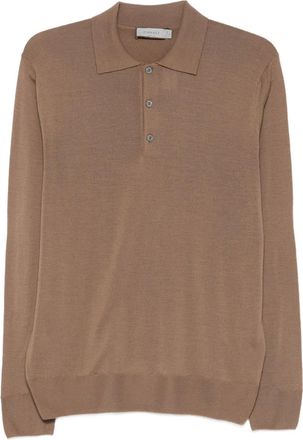 Canali Poloshirt met lange mouwen - Bruin