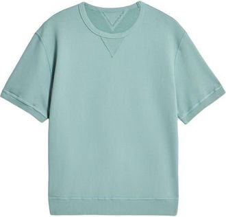Fortela Ohio Brushed Jersey Short Sleeve Sweatshirt in Acquamarine at Nordstrom, Size X-Large Eu