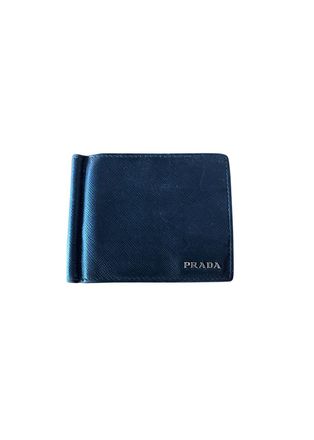 Prada Black Saffiano leather compact wallet