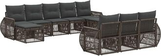vidaXL Conjunto De Sof&aacute;s De Jard&iacute;n 10 Uds. Gris Y Gris Oscuro Vidaxl