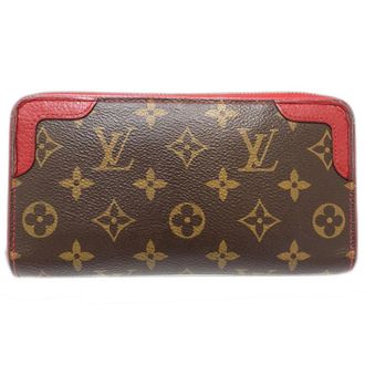 Louis Vuitton Monogram Brown Cerise Canvas Long Wallet (Bi-Fold) (Pre-Owned)