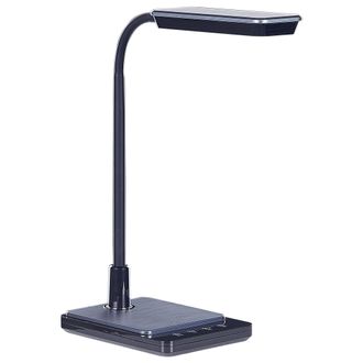 Beliani L&aacute;mpara De Oficina Led Negra 38 Cm Sint&eacute;tico Brazo Ajustable Regulador Centaurus
