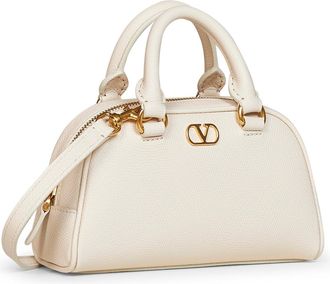 Valentino Garavani Womens Mini Dome Bag Vlogo Signature Light Ivory Calf Leather Handbags Hand
