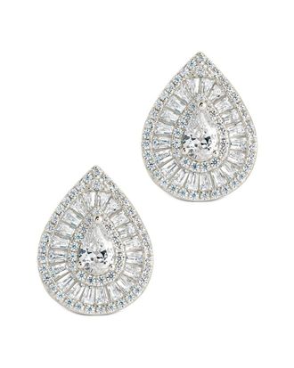 Sterling Forever Plated Cz Scarlett Earrings