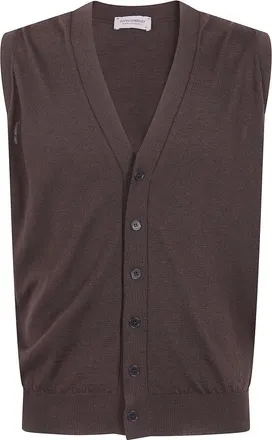 John Smedley Chaleco con cuello en V Bolton - Knitwear - Hombre - Marr&oacute;n - 2XL