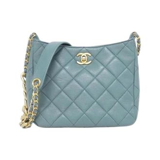 Chanel Pre-owned Vintage Schoudertas - Dames - Pre-owned - Groen - Maat: ONE Size Leer