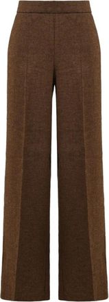 Attic and Barn Koperen broek voor stijlvolle kleding - Dames - Wijde Broeken - Bruin - S - Broeken