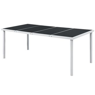 Berkfield Home Garden Table 190x90x74 cm Black Steel | Size: 190 x 90 x 74 cm