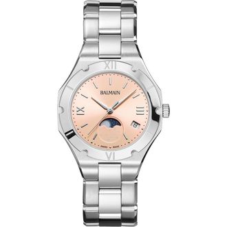 Balmain Be Balmain Moonphase Bracelet Watch, 33mm in Pink Stainless Steel at Nordstrom