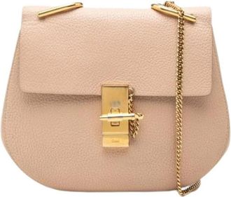 Chlo&eacute; Pre-owned Drew - Dames - Vintage Schoudertas - Beige - ONE Size - Leer - Vintage