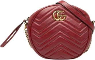 Gucci Pre-owned Leather gucci-bags - Dames - Vintage Schoudertas - Rood - ONE Size - Vintage