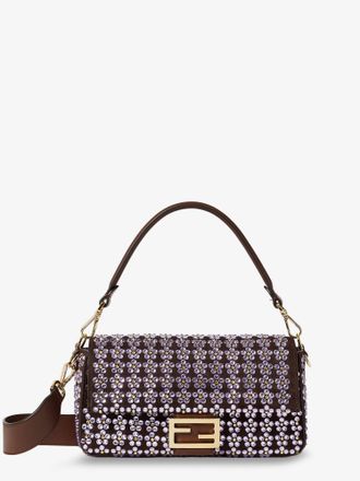 Fendi Borsa a tracolla Baguette in pelle con motivo Blooming Crystals - FENDI - gender_Woman