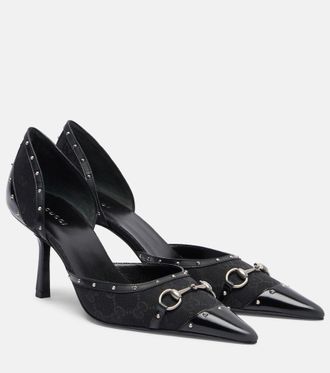 Gucci Savoy Horsebit GG canvas pumps
