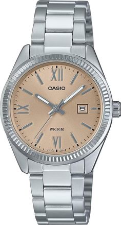 Casio Womens Silver Steel Analog Watch with Champagne Dial - LTP-1302DD-4A2VDF