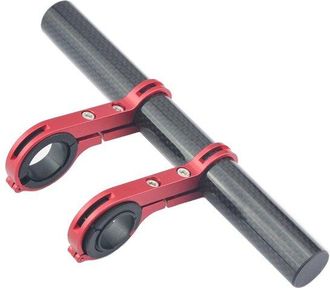 OEM Extensor De Manillar Para Bicicleta - Soporte Para Manillar - Almacenamiento Adicional - Material Ligero - 20 Cm De Longitud - Rojo