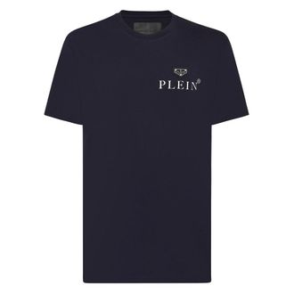 Philipp Plein Tops, Heren, Blauw, 4Xl, Katoen, T-Shirt Ronde Hals