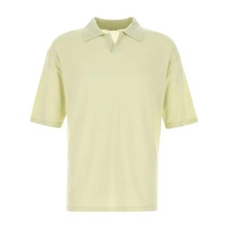 Auralee Polo Shirts, male, Green, Size: XL Product Dyed Wool Knit Polo
