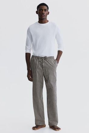 H&M Relaxed-fit poplin pants in Gray/checked at Nordstrom, Size Xx-Large