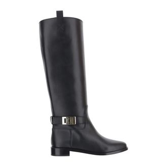 Ferragamo Zakia Leather Boots - Shoes - Mujer - Negro - 37 1/2 EU