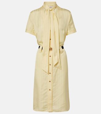 Versace Greca jacquard satin shirt dress