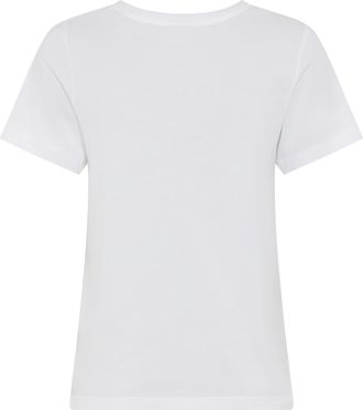 Champion T-Shirt CHAMPION ICONS CONTRAST V-Neck T-Shirt, Damen, Gr. L (42/44), wht, Obermaterial: 100% Baumwolle, Rundhals, Shirts T-Shirt, sportlicher Stil, f