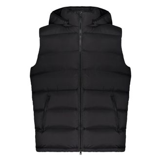 Herno Vests, male, Black, Size: 3XL Hooded Down Vest