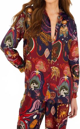 Farm Rio Artsy Surreal Land Lenzing Microvero Viscose Shirt In Multicolor