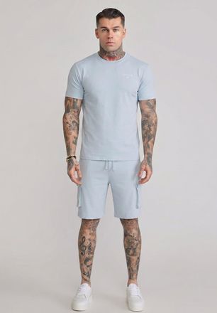 Siksilk Conjunto para Hombres: Camiseta y Shorts Azules XXL