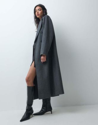 Only cappotto lungo sartoriale grigio scuro