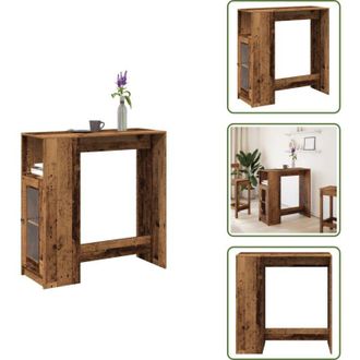vidaXL Tavolo bar antico - vidaXL Tavolo Bar con Rastrelliera Antico 101x40x103,5 cm Multistrato - Tavolo bar multistrato