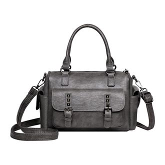 Generic Shoulder Bag PU Leather Tote Bag Designer Top Handle Purse for Women (Dark Grey)