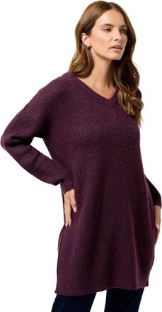 M&Co Womens Berry V-Neck Tunic Jumper - Womens Red