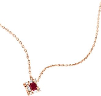 Suzanne Kalan Collana con pendente in oro rosa 18kt e diamanti e rubino