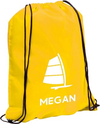 eBuy GB Personalised Water Sport Bag, Kids Unisex Watersports Drawstring Bag, Surfing, Sailing, Swimming Backpack, Girls Boys Swimming Rucksack (Yellow)