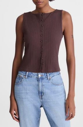 Madewell Rib Crewneck Vest Tank in Chocolate Plum at Nordstrom, Size Xx-Large