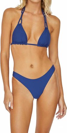 PQ Swim Basic Ruched Teeny Bottoms In Pacific Blue
