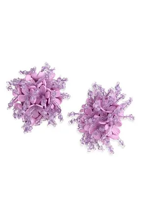Oscar De La Renta Firework Clip-On Earrings in Lilac at Nordstrom
