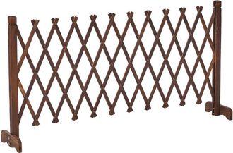 Beliani Celos&iacute;a De Jard&iacute;n Enrejado Extensible Y Plegable 152 X 70 Cm Madera De Abeto Marr&oacute;n Oscuro Sciolze