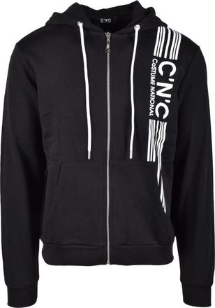 Costume National Katoenen Gebreide Trui - Heren - Vesten met rits - Zwart - M - Katoen - Hoodies & sweatvesten