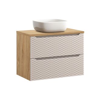 Petits Meubles Mueble lavabo estratificado Beige marr&oacute;n