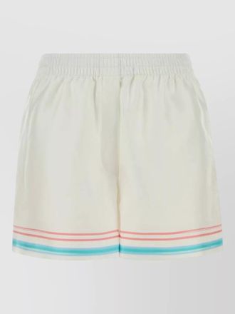 Casablanca silk shorts striped hem back pocket