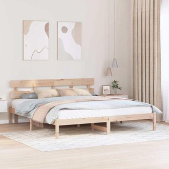vidaXL Vidaxl - Estructura De Cama Marr&oacute;n 180 X 200 Cm Madera Maciza De Pino