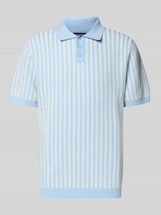 Mc Neal Regular Fit Poloshirt in Strick-Optik in Sky, Gr&ouml;&szlig;e XXXL