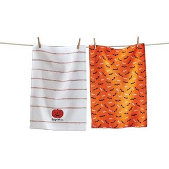 Tag Happy Halloween Set of Two Multicolor Cotton Towels in Multicolored at Nordstrom