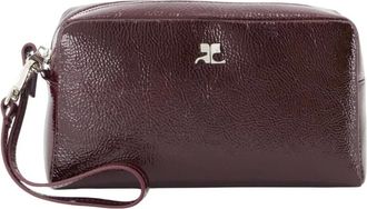 Courr&egrave;ges Tassen, Dames, Bruin, ONE Size, Leer, AC Beauty Pouch