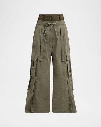 Dolce & Gabbana Dual-Waistband Wide-Leg Cargo Trousers